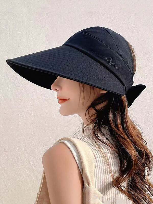 Women's Stylish Versatile Sun Protection Wide Brim Sun Hat, Fashionable Bucket Hat To Block Sunlight, Suitable For Spring & Summer