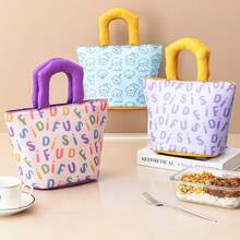 1pc Cute Printed Insulated Lunch Bag, Large Capacity Thick Thermal Food Container Tote, Portable Lunch Box Holder - Multicolor - View 10