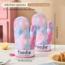 Creative Design Heat Resistant Gloves, Microwave Oven Baking Gloves, Anti-Slip & Thick Heat Insulation For Kitchen Use