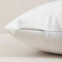 4 Vỏ gối vuông màu trắng tinh khiết thời trang có khóa kéo - Có thể giặt bằng máy, sợi polyester, hoàn hảo cho ghế sofa và vỏ gối trang trí nội thất cho ghế sofa (Không bao gồm gối) - Nhiều màu - Xem 4