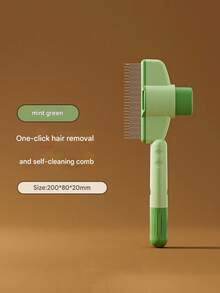 1支宠物梳毛刷，猫咪去毛刷，狗狗去毛刷，跳蚤梳，宠物刷，宠物用品，自清洁宠物跳蚤刷，自清洁猫咪刷，毛发刷，跳蚤梳，宠物去毛刷 - 彩色 - 查看 7