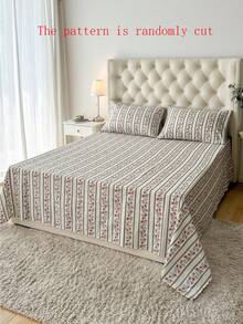 1件花卉图案床单，轻盈透气，柔软亲肤