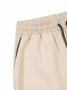 Men's Summer Casual Solid Color Cargo Shorts,Bermuda Shorts - Beige - View 4