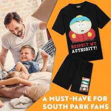 SOUTH PARK Pyjama Set Short PJ Funny Lounge Comfy Sleepwear Breathable Stan Kyle Cartman Kenny Nightwear Gift - Black - View 2
