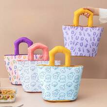 1pc Cute Printed Insulated Lunch Bag, Large Capacity Thick Thermal Food Container Tote, Portable Lunch Box Holder - Multicolor - View 7