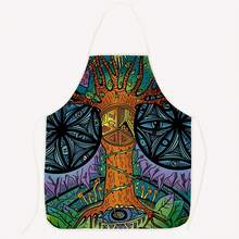 One Tree Print Apron With Sleeveless Design Perfect For Home Cooking, Kitchen Apparel And Cooking Enthusiasts For Kitchen, Home, Restaurant, Coffee Shop, Barbecue - Multicolor - View 8