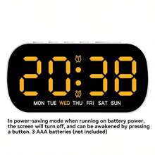 1pc Small Digital Alarm Clock, Suitable For Bedroom, 5 Brightness Levels, Dual Alarms, 12/24 Hour Format, Snooze Function, Large Digits, Plug-In, Loud Desktop Digital Alarm Clock, Suitable For Deep Sleepers, Adults, School Decor, Surprise Gift, Dorm Decor, Back To School Home Decor, Room Decor, Study Supplies