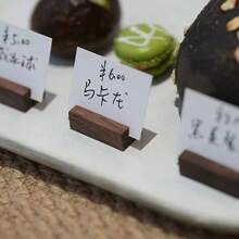 创意木制复古风格桌面便签夹，可爱桌面支架，可放置便签、照片、留言、装饰工艺品 - 棕色 - 查看 2