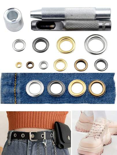 50/10 件索环按扣金属空心铆钉 DIY 配件适用于服装、鞋子、皮带、箱包（包括工具礼品）