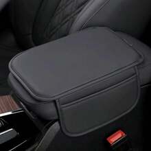 1pc Car Leather Center Console Armrest Pad Mat With Storage Bag, Thin & Suitable For All Seasons - View 4