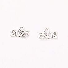 mengjiale 40pcs Retro Alloy Jewelry Accessories, Multicolor 2025 & 2026 Year Charms, Suitable For DIY Jewelry Making