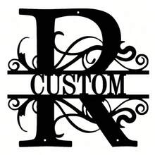 1 Fine Metal Art Logo - Personalized Last Name Logo, Name Design, Home Decoration With Custom Initials Thumbnail, Classic Style, Wall-Mounted Wall Art Decoration For Theme Parties, Perfect Heartfelt Gifts For Friends And Family