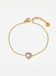 1pc 925 Sterling Silver Wrap Around Heart Bracelet Suitable For Women, Valentine's Day Wear, For Daily Wear And Commute Matching