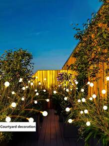 Firefly Solar Garden Light Outdoor 1/2/5 Packs Firefly Light Waterproof Swinging Garden Light Suitable For Small Road Decoration Christmas Decoration Courtyard Decoration Terrace Landscape Decoration Garden Decoration Courtyard Decoration, 6 LEDs Per Piece