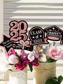 1pc Graduation Party Vase Plug-In Paper DIY Decoration Plug-In Atmosphere Layout Graduation Season Classroom Decoration Supplies Desktop Decoration Supplies Home Decoration - Multicolor - View 5