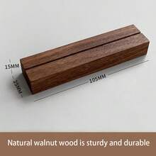 创意木制复古风格桌面便签夹，可爱桌面支架，可放置便签、照片、留言、装饰工艺品 - 棕色 - 查看 10