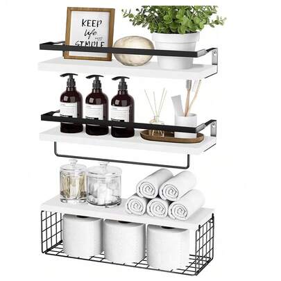 Repisas flotantes estantes de madera para dormitorio baño organizador decorativo almacenamiento vertical estructura resistente diseño moderno fácil instalación