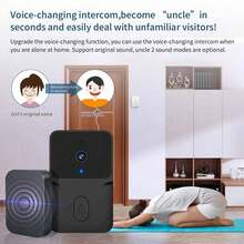 1pc Graffiti Smart WiFi Wireless Video Doorbell With HD Camera, Night Vision, Two-Way Audio, Supports Smart Home Greeting, Mobile Motion Detection Alarm, Push Notification, Remote Viewing, Rechargeable Battery, Wireless Video Doorbell With Doorbell Sound - Multicolor - View 3
