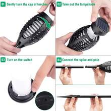 12 Pack Solar Flame Torch Lights, Outdoor Lights Solar Powered Waterproof For Outdoor Decor, LED Torches For Outside Decor,  Solar Outdoor Decorations For Patio Garden Art, Halloween Decorations, Halloween Decor