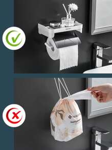 MENGNI Wall Mount Disposable Face Towel Holder Toilet Paper Holder Kitchen Roll Paper Holder Multifunction Plastic Storage Rack Bathroom Accessories Set Bathroom Decor Fall Decor