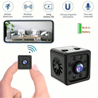 1pcsWiFi Camera, Built-In Microphone, Portable Camera, USB Rechargeable Camera, Motion Sensor Camera, Motion DV Monitoring, Night Vision Security Monitoring, Video Surveillance Camera Suitable For Family Pet.