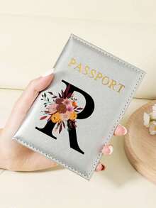 1pc A-Z 26 Letters Fashionable Letter Print Stylish Burgundy Passport Cover, Premium PU Leather Passport Wallet With Multi-Card Pockets For Credit Cards, Boarding Passes, And IDs Graduation - Burgundy - View 119