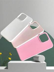 3pcs Matte Textured Thick TPU Solid Color Phone Case Compatible With IPhone 16, 15, 14, 13, 12, 11 Pro Max - Multicolor - View 3