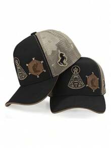 Country Trucker Cap Our Lady Of Aparecida Men's Women's Mesh Adjustable Size - 黑色 - 查看 3