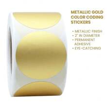 300pcs/Roll 2-Inch Round Golden Sticker Rolls, Sealing Gift Box Envelope Stickers, Home Decor Wall Stickers, Label Decorations,School Supplies,Back To School