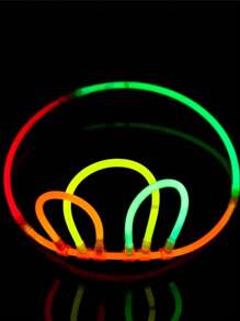 Set aros luminosos - Anillos de neón de colores que se iluminan, accesorios que brillan en la oscuridad para festivales, raves y eventos al aire libre