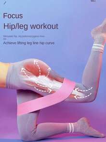 1pc Resistance Band Loop, Elastic Squats Booty Bands, Suitable For Men And Women - Pink - View 2