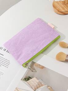 1Piece Corduory Makeup Bag Zippered Pouch Beauty Tool Storage Bag Corduroy Toiletry Bag Clutch Cosmetic Bag Corduory Makeup Pouch Portable Coin Purse Corduory Pencil Case For Gift Women Travel Bag Travel Essentials Gift Bags ,Birthday Gifts,Gifts For Friends And Teachers,Home Decor,Bathroom Livingroom Bed Room Decor,Bathroom Organizer,Jewelry Organizer,Lip Oil Organizer, - Multicolor - View 14