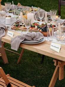 50/100pcs Gold Foil Framed Place Cards, Dining Table Decor Name Cards, Blank Place Cards, Guest Cards, Gold/Silver Foil Stamped Wedding Dinner Table Name Cards, Guest Seating Sign-In Cards, Place Cards, Christmas Wedding Dinner, Party Dinner, Decorations - Multicolor - View 4