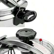 Olla Express de Aluminio 9 L – Olla de Presión Vaporera para Sopas, Carnes y Arroz! Compatible con estufas de gas, ideal para cocinas domésticas y restaurantes. - Plateado - Ver 2