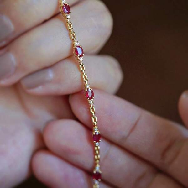Cubic Zirconia Decor Sterling Silver Bracelet Holiday