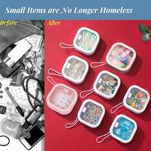 4 peças/Conjunto Caixa de Armazenamento de Faixa de Cabelo, Mini Caixa de Jóias Portátil para Clipes de Cabelo, Melhor Caixa de Armazenamento de Viagem para Itens Pequenos para Garotinhas, 2 Rosa e 2 Branco