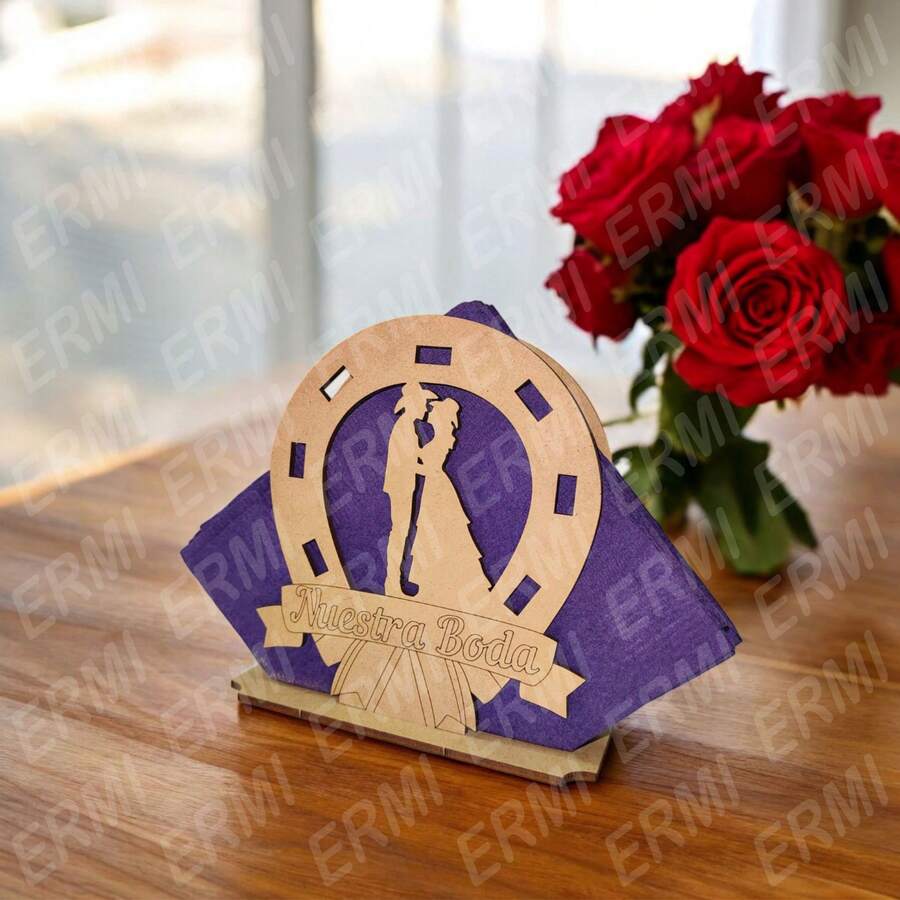 Servilletero Para Boda en MDF 10 Piezas - Boda4 - Ver 1