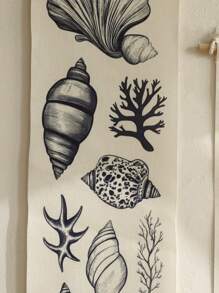 1Pc Nautical Seashell Tapestry Wall Hanging With Tassels – Coastal Beach Theme Coral Starfish Shell Banner For Bathroom Bedroom Living Room, Ocean Marine Vintage Wall Decor For Summer Coastal Cottage