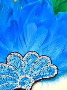 1pc Women's Carnival Feather Headpieces Sequin Headdress For Wedding Masquerade Party Cosplay Feather Headbands Back To School