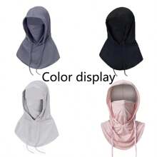 LOTANK Summer Thin Semi Transparent Full Face Sunscreen Hat Mask Outdoor Hiking Camping Thin UV Resistant Hat Neck Protection Hat