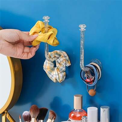 قلاووظ حائط متعدد الوظائف من البلور الشفاف - منظم متعدد الاستخدامات لحبال الهالتر والمجوهرات والأساور والساعات والمفاتيح في غرفة النوم أو الخزانة أو مدخل المنزل؛ تصميم مدخر للمساحة وقوي بتشطيب شفاف لتخزين نظيف وسهل الوصول وديكور أدنى بسيط؛ فكرة هدية مثالية ليوم الحب أو تنظيم المنزل اليومي، تركيب بسيط، يحافظ على الملحقات مرئية وجاهزة