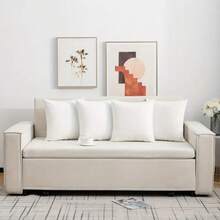 4 Vỏ gối vuông màu trắng tinh khiết thời trang có khóa kéo - Có thể giặt bằng máy, sợi polyester, hoàn hảo cho ghế sofa và vỏ gối trang trí nội thất cho ghế sofa (Không bao gồm gối) - Nhiều màu - Xem 8