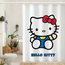 1 Piece/180cm * 180cm - Cute Cartoon Hello Kitty Pattern Seamless Design Easy To Clean Extended Bathroom Waterproof And Mildew Proof Shower Curtain Suitable For Home Decoration In Single Apartments For Girls Bathroom Accessories