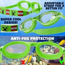 Minecraft Swim Cap And Goggles - Green - View 3