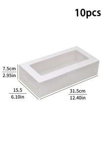 5pcs/10pcs Paperboard Cupcake/Pastry Boxes, Suitable For Baked Goods, Festivals, Parties