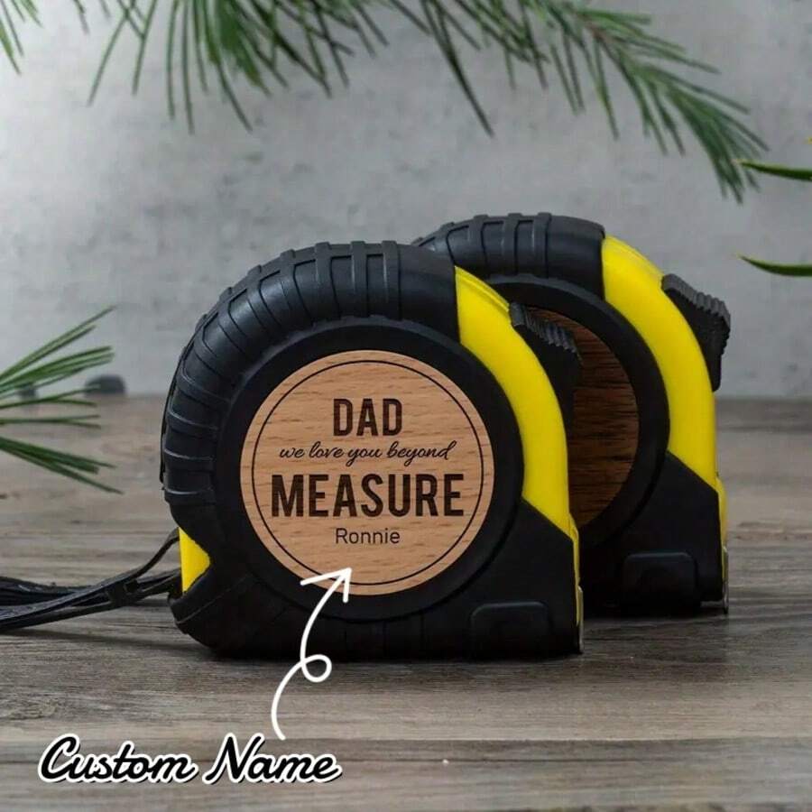 Loved Beyond Measure Engraved Personalized Tape Measure Tool, No One Measures Up To You, Fathers Day Gift For Dad Grandpa - Beech - View 1