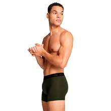 Puma Boxers pour homme, lot de 3 – Everyday Boxers 3P, coton stretch, uni - Noir/Vert - Voir 6