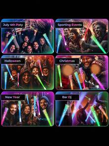 Glowing Fiber Wand, LED Light Wand, Glowing Party Supplies, Fiber Optic Wand, LED Flashing Stick, Fiber Optic Light Wand Stick, Suitable For Parties, Weddings, New Year Party Gifts, Easter, Spring/Summer Parties, Hawaii, Parties, Weddings, Halloween, Independence Day, Autumn, Fall, Christmas And Other Party Supplies. - Multicolor - View 6