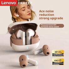 Căști Bluetooth Lenovo ERAZER ETR-A01PRO, calitate a sunetului HiFi intraauricular, anulare a zgomotului pentru jocuri cu latență redusă ENC și microfon, căști wireless cu durată de viață a bateriei super lungă pentru smartphone-uri, tablete, avioane, camioane - Negru - Vizualizare 7