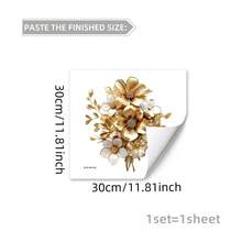 1pc Flower Decorative Toilet Sticker, Bi-Color Gold & White, Multi-Styles Available, Suitable For Various Scenarios Stickers Personalised Stickers - Color - View 16